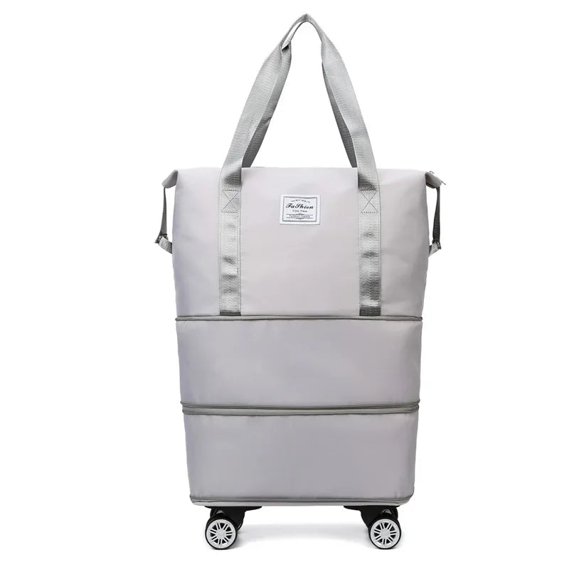 Oxford Cloth Large Travel Bag — Dry & Wet Separation, Detachable Universal Wheel Luggage