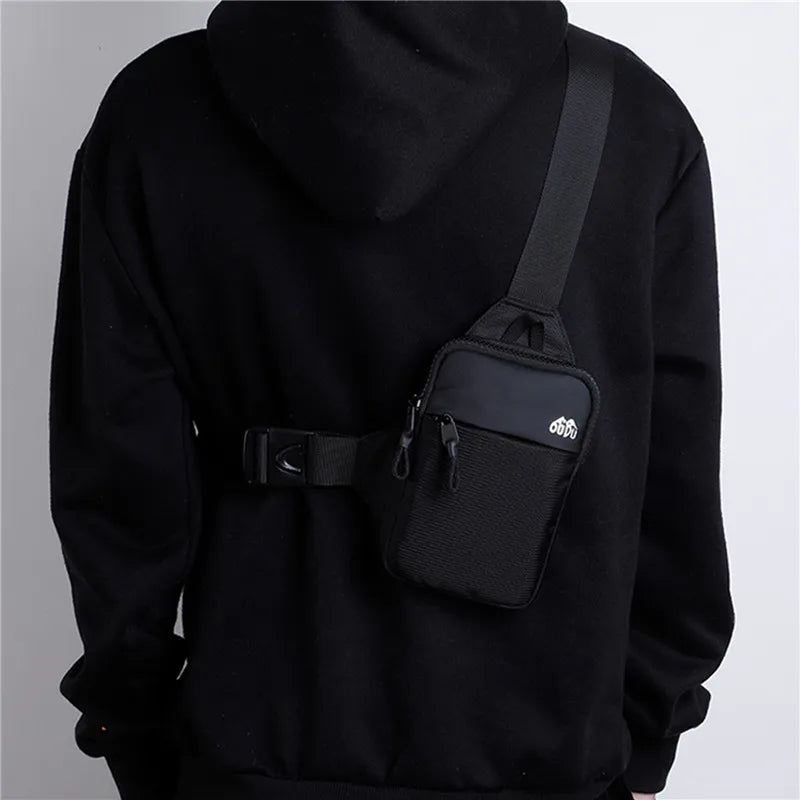 Casual Men's Nylon Waterproof Shoulder Chest Bag | Outdoor Sport Running Cycling Belt Bag | Large Capacity Travel Phone Pouch