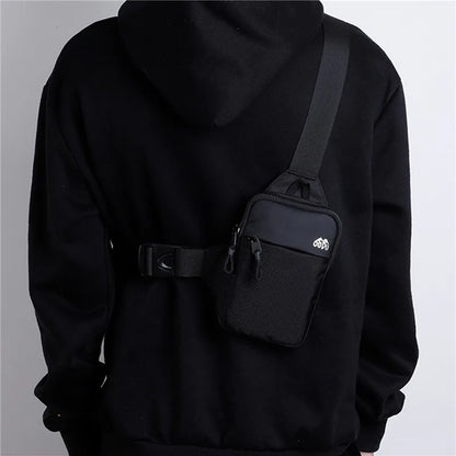 Casual Men's Nylon Waterproof Shoulder Chest Bag | Outdoor Sport Running Cycling Belt Bag | Large Capacity Travel Phone Pouch