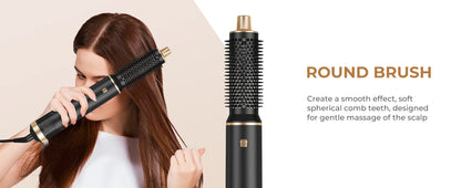 5-in-1 Electric Hair Dryer Comb – Negative Ion Straightener, Curling Iron & Detachable Multifunctional Heating Brush