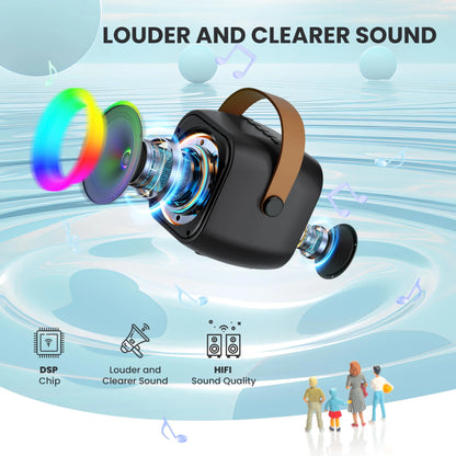 Haomuren Portable Karaoke Machine – Mini Bluetooth Speaker with 1-2 Wireless Microphones, Singing Toy for Kids & Family Party Gift