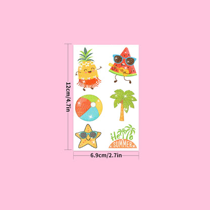 120PCS Glitter Temporary Tattoos - Summer Hawaiian Luau Party Favors for Adults