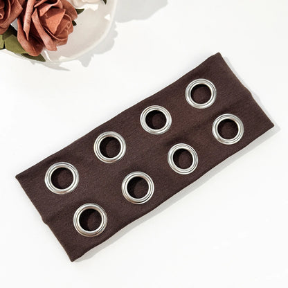Metallic Hollow-Out Stretch Headband - Unisex Hip-Hop Punk Rock Festival Hair Accessory
