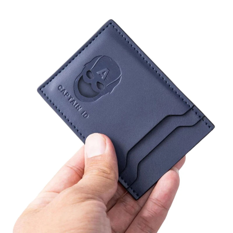 Leather Bat Wallet — Personalized Superhero Mask Card Holder, Bat ID Heroic Wallet Gift