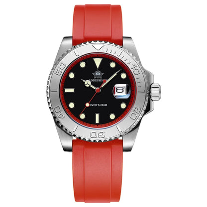 ADDIESDIVE 41mm Men’s Quartz Dive Watch – Rotatable Bezel, Stainless Steel, Luminous BGW9, Rubber Strap, 200m Water Resistant