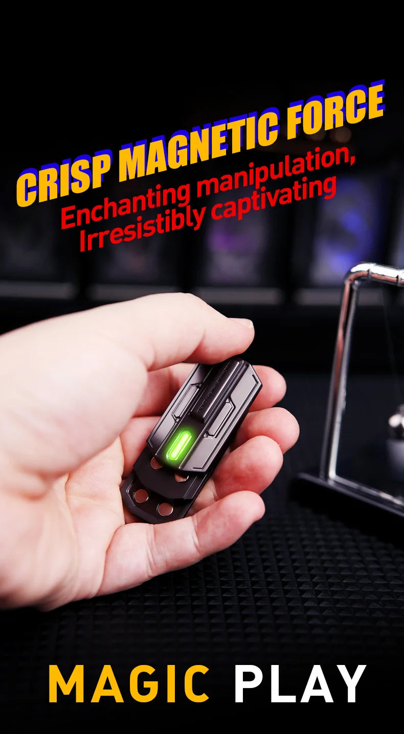 Luminous Fingertip Fidget Toy – Magnetic Slider EDC Clicker Metal Hand Spinner for ADHD & Stress Relief
