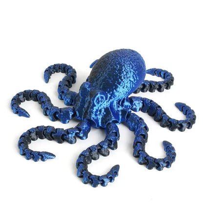 3D Printed Flexible Octopus Fidget Toy - Movable Joint Ocean Animal Desk Ornament and Kids Gift Decor