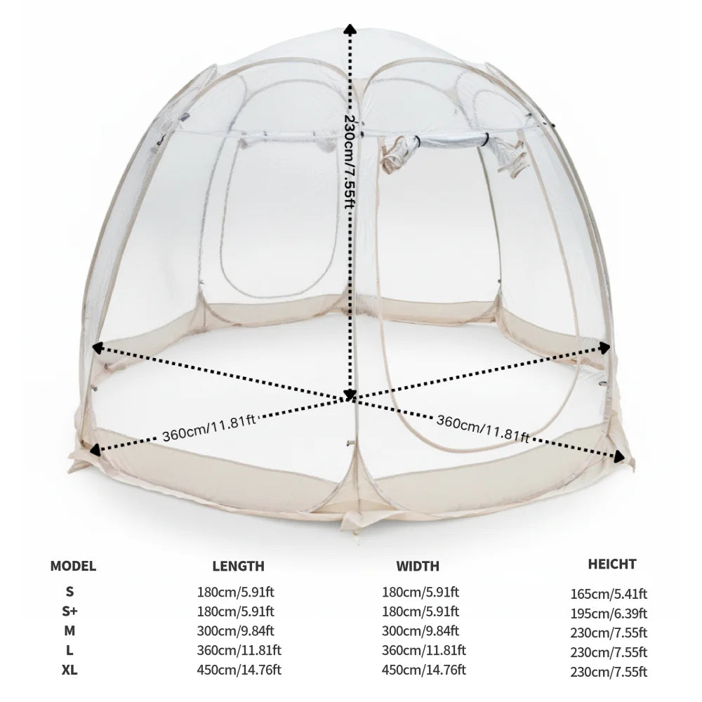 Large Instant Pop-Up Bubble Tent - Weatherproof Outdoor Igloo Screen House & Oversized Camping Pod for Patio Camping