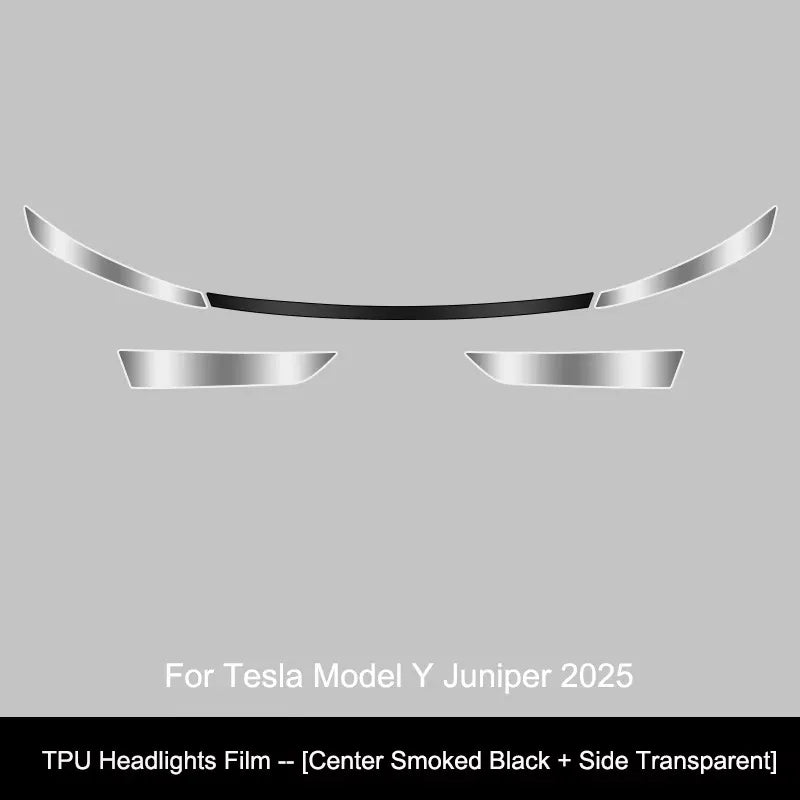 Tesla Model Y 2025 TPU Blackened Headlight & Taillight Protective Film – Juniper Color Changing Film