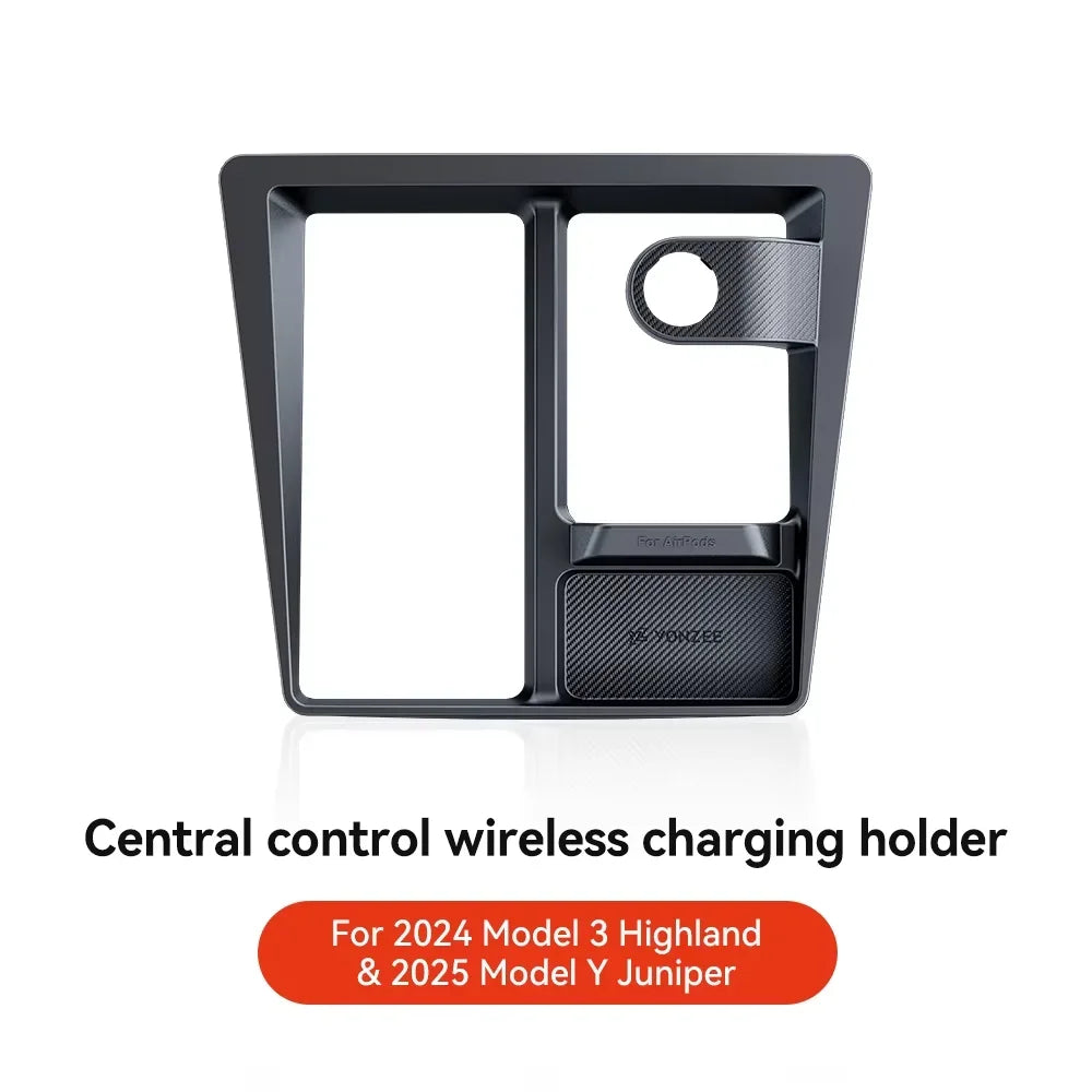 Wireless Charging Protective Frame for Tesla Model 3/Y Highland - Non-Slip Limiter for Phones, Headphones, and Watches