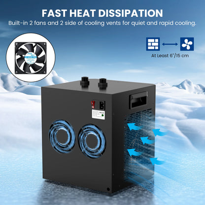 Aquarium Chiller 79Gal 1/3 HP - Water Chiller for Home Use, Hydroponics, Axolotl, Fish, Coral, Shrimp, 110V with Pump and Pipe