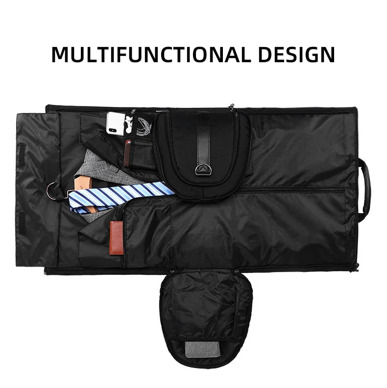 Convertible Garment Bag for Travel - Large Capacity Duffel with Shoe Pouch for Weekend & Business Trips (XM130)
