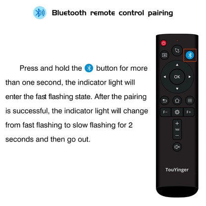 Touyinger 2.4G Bluetooth Projector Remote Control - Wireless Replacement Remote for Q12W Pro Q11W Q10W Plus H6 Pro