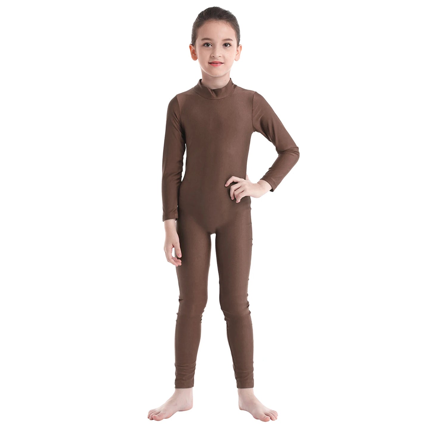 Kids Girls Full Body Gymnastics Bodysuit, Ballet Dance Jersey Leotard, Jumpsuit Sports Unitard, Children Dancewear and Sportswear