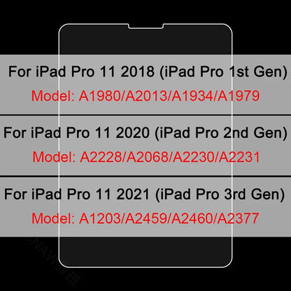 3-Pack Tempered Glass Screen Protector - Apple iPad 10th 9th 8th 7th Mini Air & Pro Series