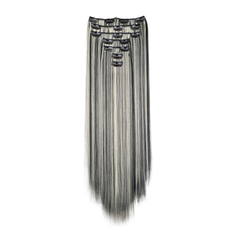 WIGSIN 24-Inch Straight Hair Extensions - 7-Piece Clip-In Synthetic Hair Set for Women
