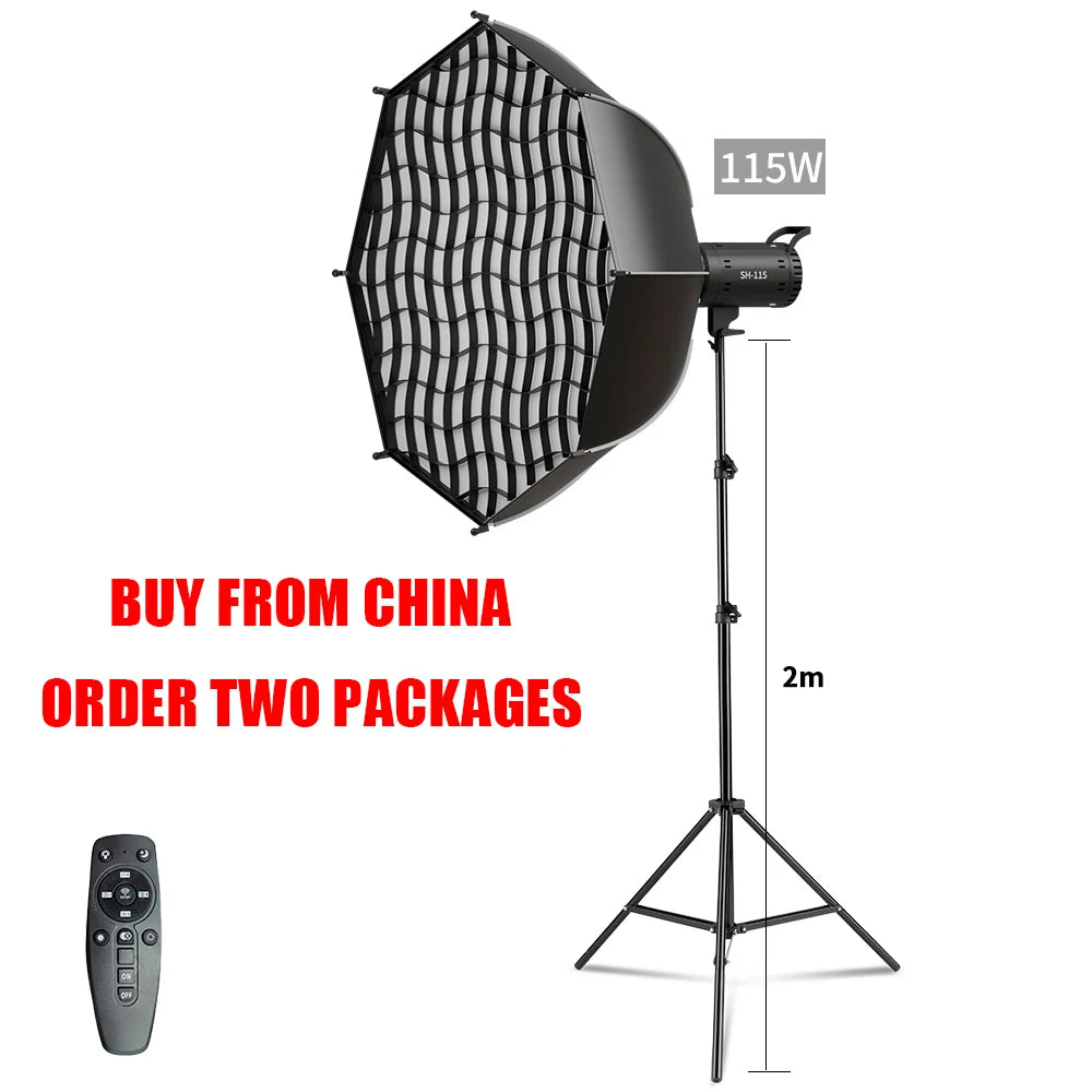 Bowens 135W LED Photography Studio Light Kit - Dimmable Video Lamp with 2m Tripod, 3000–6500K & 3 Colors