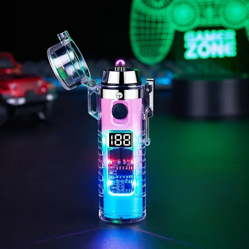Dual Arc USB Lighter & Flashlight — Windproof Portable Plasma Ignition Survival Tool