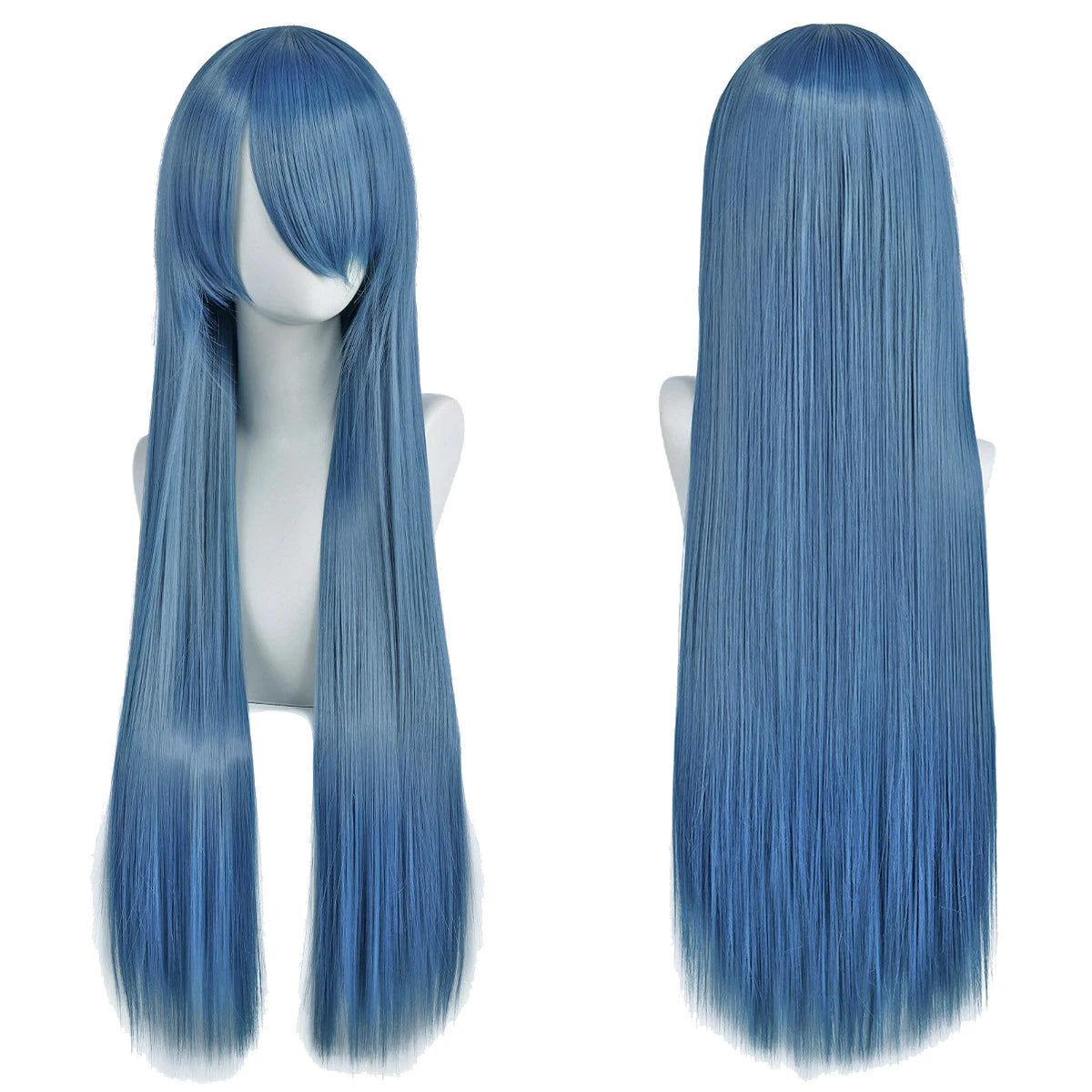 80cm Long Cosplay Wig - Synthetic Straight Hair with Bangs for Lolita Anime Costume Party Styling