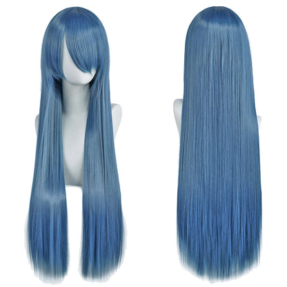 80cm Long Cosplay Wig - Synthetic Straight Hair with Bangs for Lolita Anime Costume Party Styling