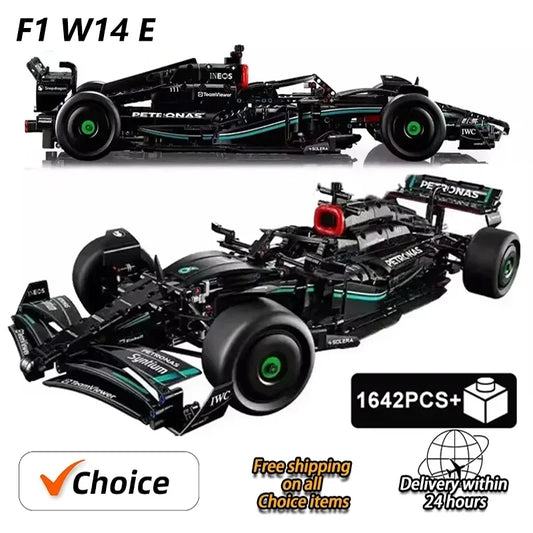 F1 W14 E Technical Performance Building Blocks – 1642PCS Super Race Car Model, Compatible with 42171, 1:8 Scale Toy for Boys Gift