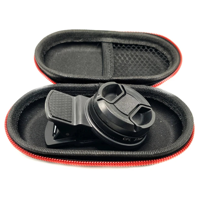 37/52MM CPL Circular Polarizer Filter — Universal Black Camera & Phone Clip-On Lens Accessory for Wide-Angle Photography