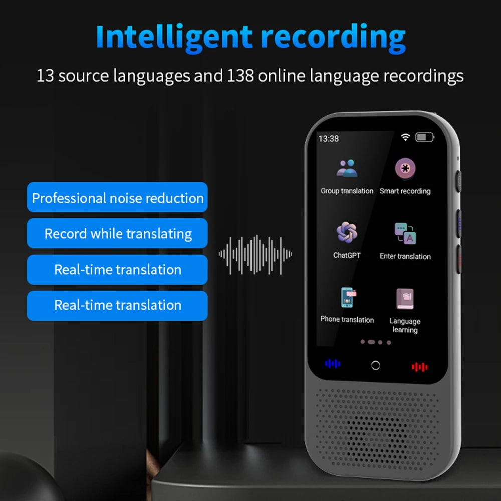 S80 Pro Portable Language Translator – 138 Languages, Voice Translation & 16 Offline Modes with ChatGPT Function