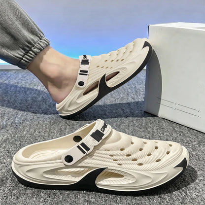 Men's EVA Outdoor Slippers - Non-Slip Closed-Toe Thick Soft Platform Summer Sandals for Men