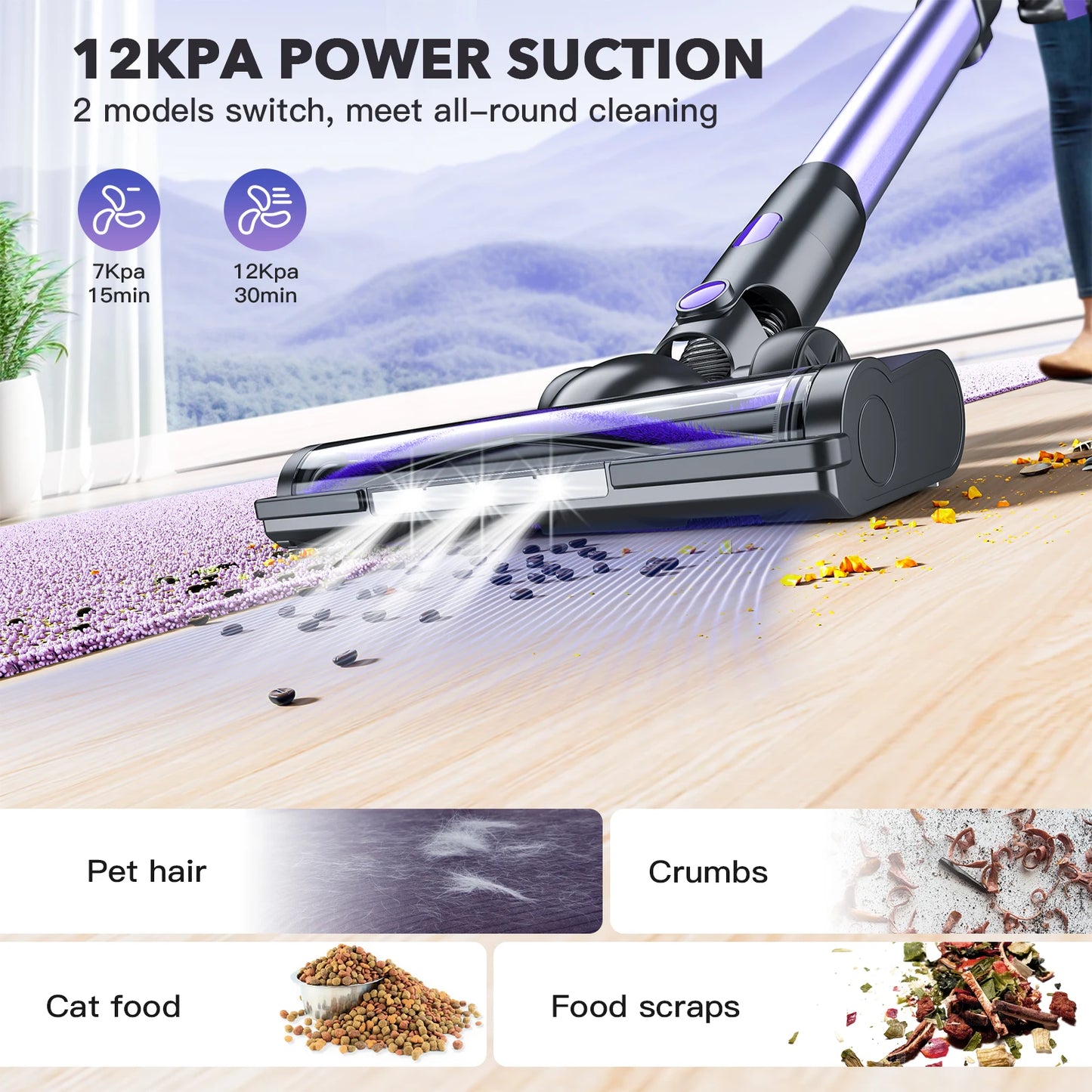 GOOVI V07 Cordless Handheld Vacuum Cleaner - 100KPA Suction Power, 180W, 0.9L Dust Cup, for Pet and Home Cleaning