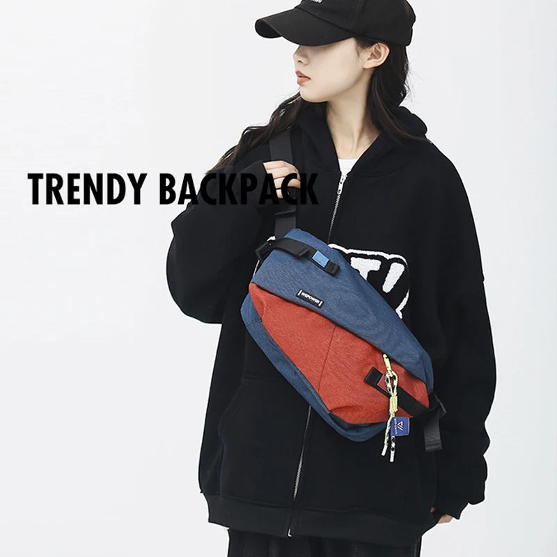 2024 High-Quality Nylon Panelled Waist Pack – Unisex Chest & Crossbody Bag for Outdoor Travel