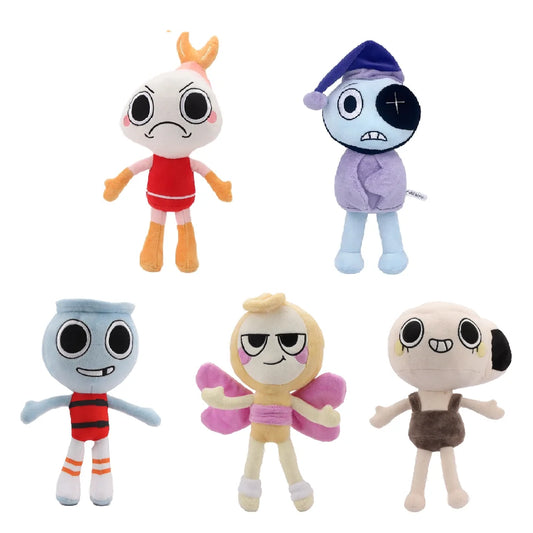 Cartoon Anime Plush Toys – Finn, Glisten, Shelly from Dandy’s World Stuffed Doll Pillow for Kids, Bedroom & Sofa Decor