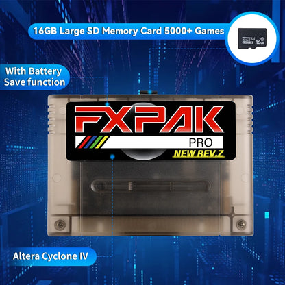 FXPAK Pro SD2 Rev.Z Game Cartridge – 16-Bit SNES/Super Famicom JP/EU/US Console, SA1 RPG Compatible with Cyclone IV