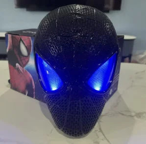 Miles Spider-Man 1:1 Electronic Mask - Moving Glowing Eyes with Ring Control for Cosplay, Collectors & Fans