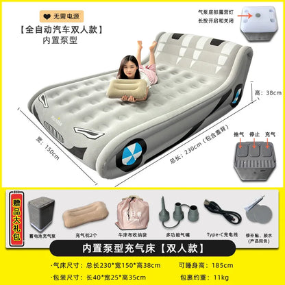 Sun Shepherd Inflatable Air Mattress - Automatic Single Double Camping Bed with Backrest