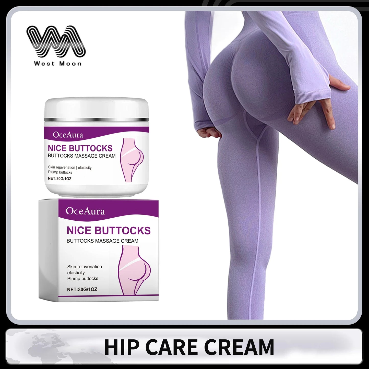 Hip Firming Cream – Skin Tightening & Lifting Body Care, Helps Improve Sagging, Firming Moisturizer for Smooth & Toned Silhouette