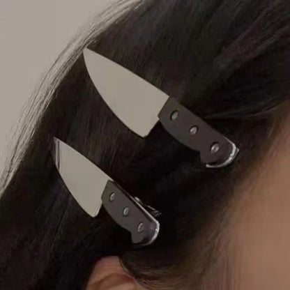 Gothic Knife Hair Clip - Creative Cosplay Side Bang Hairpin Party Accessory