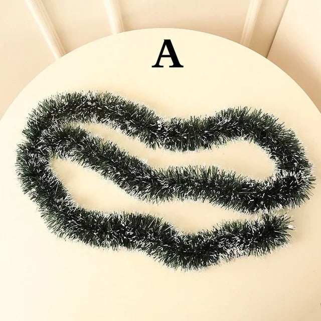 1PCS 2M Christmas Ribbon Garland – Festive Decoration for Tree, Kitchen, Bar Tops, Wedding & Party Ornaments