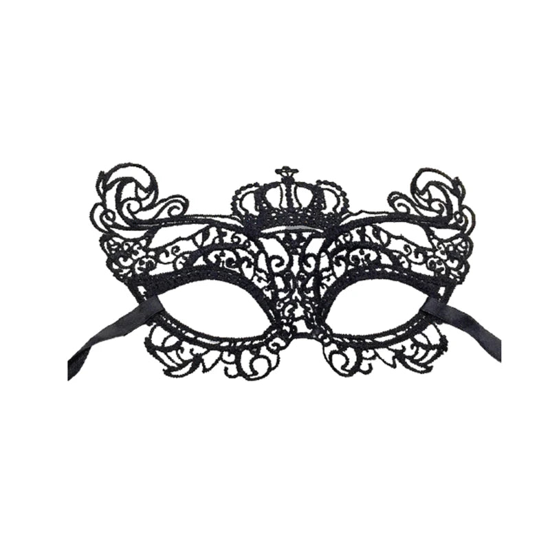 Black Queen Lace Mask — Embroidered Applique Masquerade Mask for Women, Party, Carnival, Wedding & Halloween Accessories
