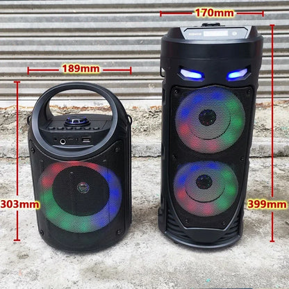 30W Portable Bluetooth Column Speaker – Big Power Stereo, Subwoofer Bass, Party & Family Karaoke, USB, Microphone Included