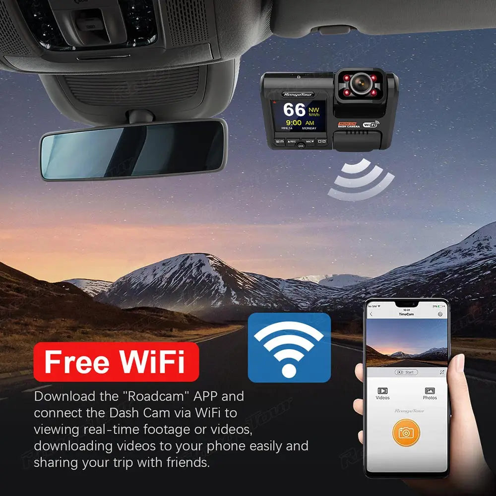 4K 2160P Dual Lens Car DVR – WIFI GPS Logger, Novatek 96663 Chip, Sony Sensor, Night Vision Dash Cam Recorder D30H