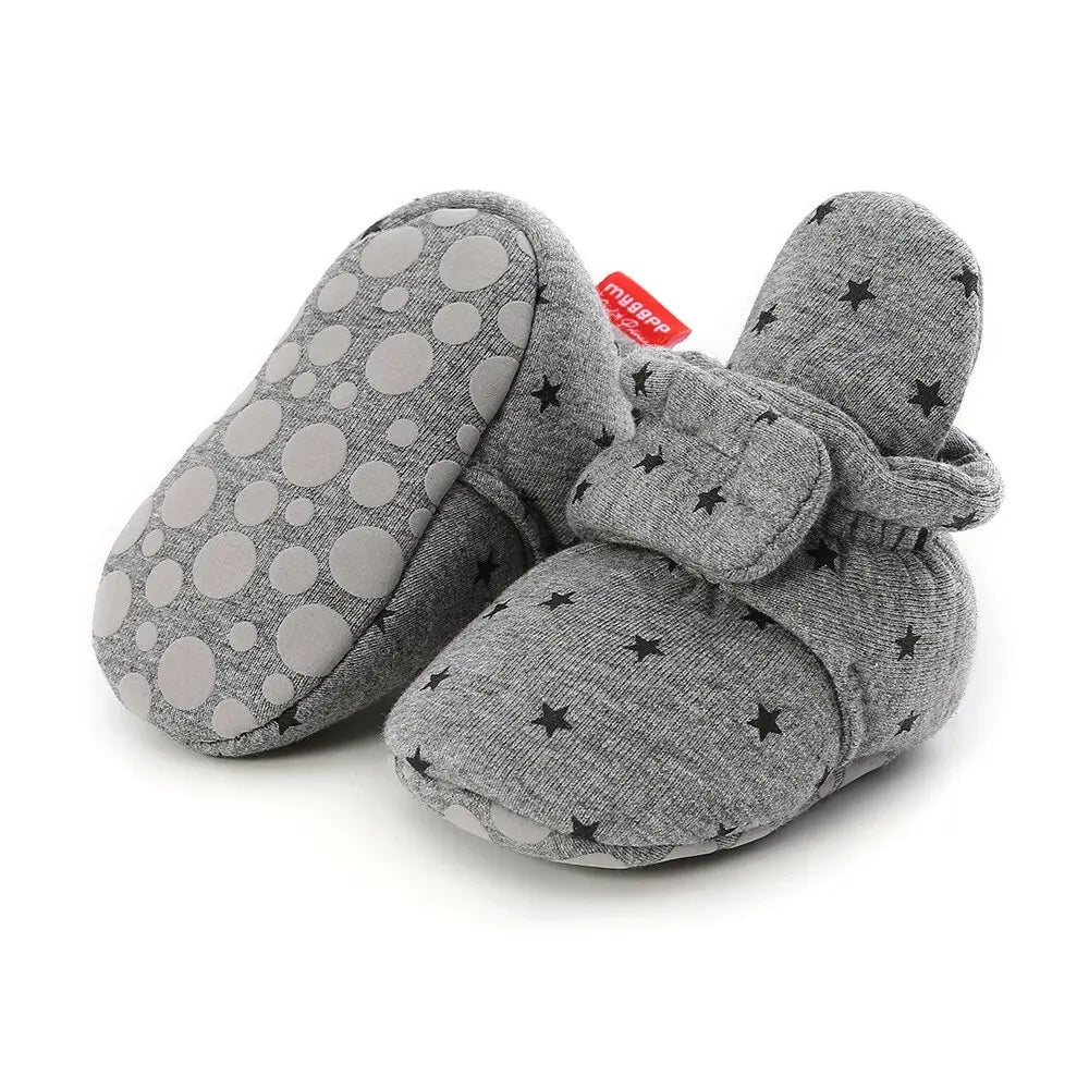 Meckior Baby Socks Shoes – Star Toddler First Walkers Booties, Soft Cotton Anti-Slip Shoes for Boys and Girls