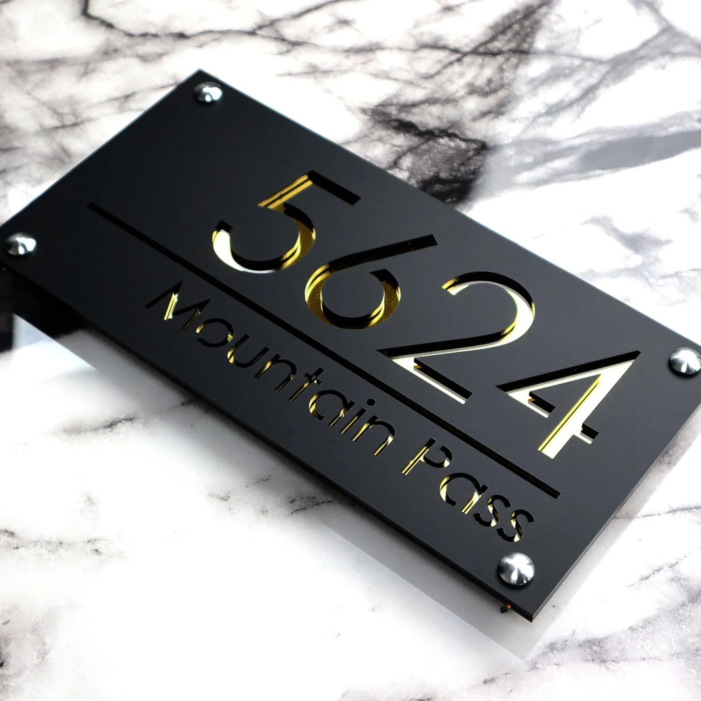Personalized Large House Numbers Sign – Modern 3D Laser-Cut Acrylic Residential Street Number Plate