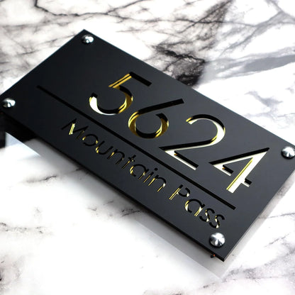 Personalized Large House Numbers Sign – Modern 3D Laser-Cut Acrylic Residential Street Number Plate