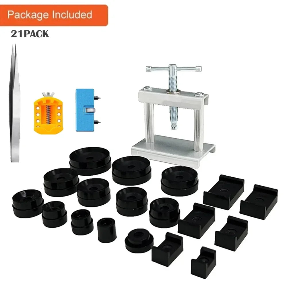 Professional Watch Press Tool Set – Case Back Closer with 12 Dies, Watch Repair Kit for Watchmakers