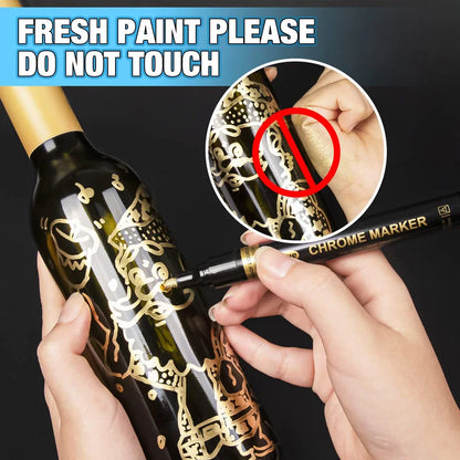 3/2/1pcs Chrome Mirror Marker Pen – 2mm DIY Reflective Paint Pen for Permanent Gold & Silver Touch-Up, Model Painting & Marking
