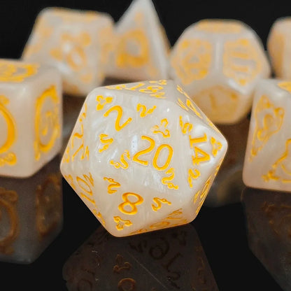 DND 7-Piece Dragon Pattern Polyhedral Dice Set – Role-Playing D&D TRPG Board Game Accessories