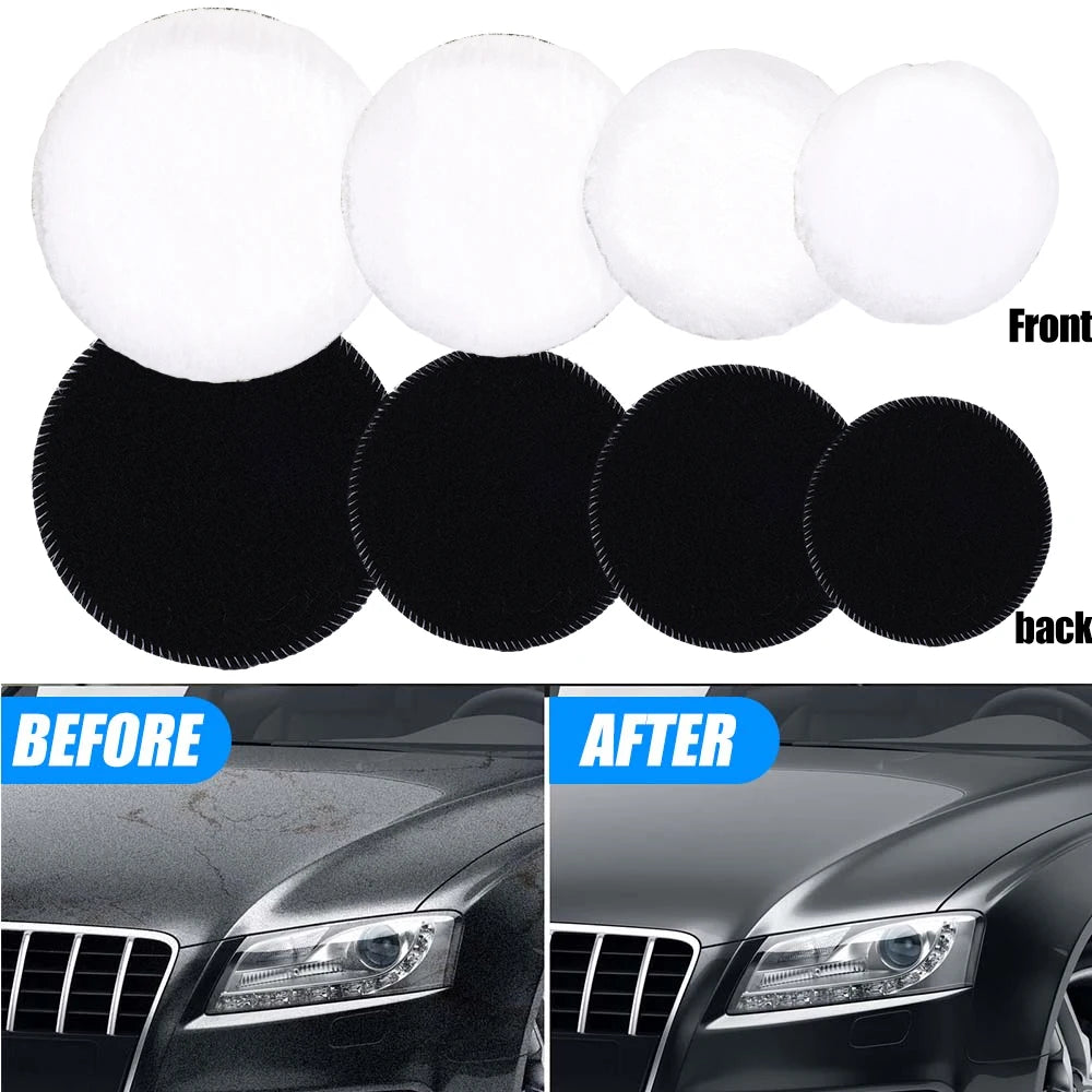 3/4/5/6/7-Inch Car Polishing Kit — Waxing Sponge, Wool, and Auto Paint Care Pads for Car Polisher