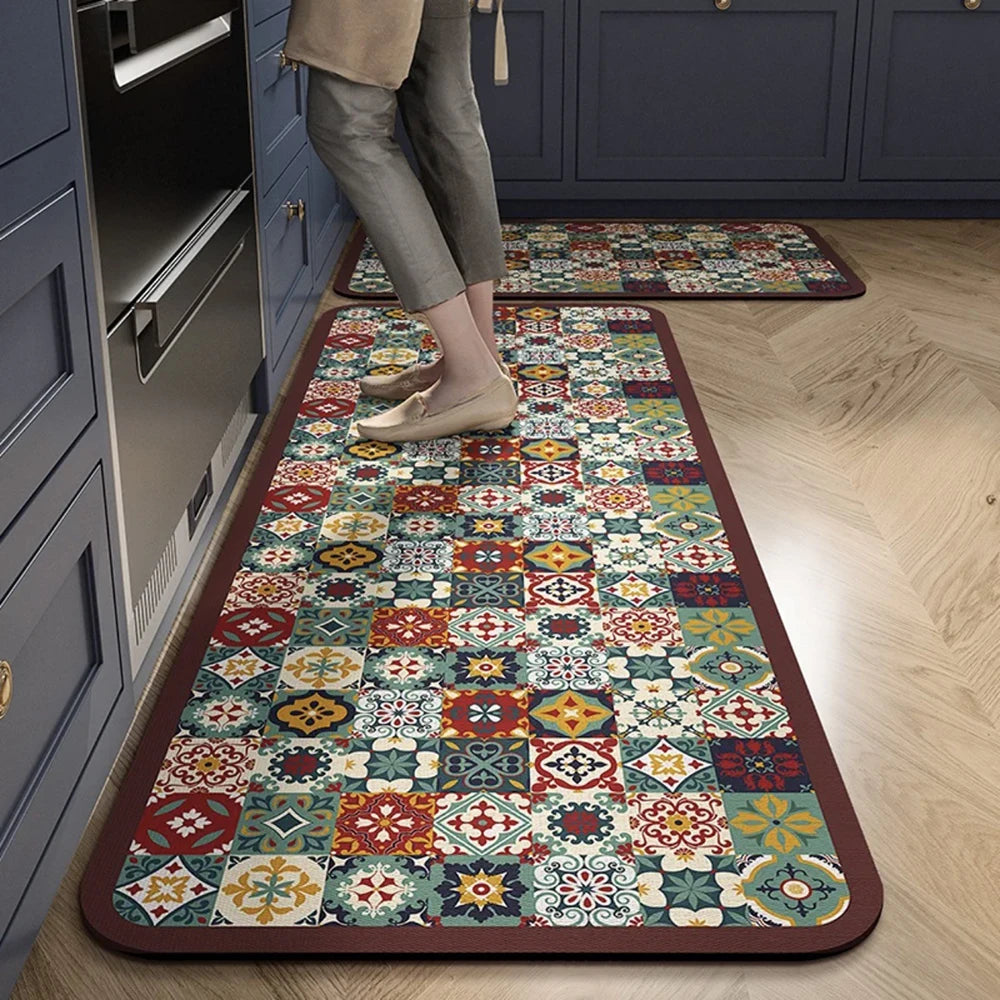Absorbent Non-Slip Kitchen Mat – Printed Area Rug for Hallway, Living Room, Bedroom & Entrance