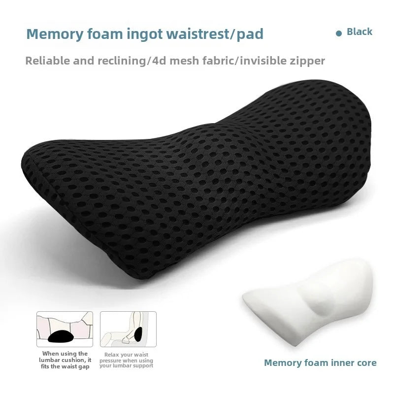 Breathable Memory Foam Cushion – Car Seat, Waist & Lumbar Support Pillow, Bed & Sleeping Interior Accessories