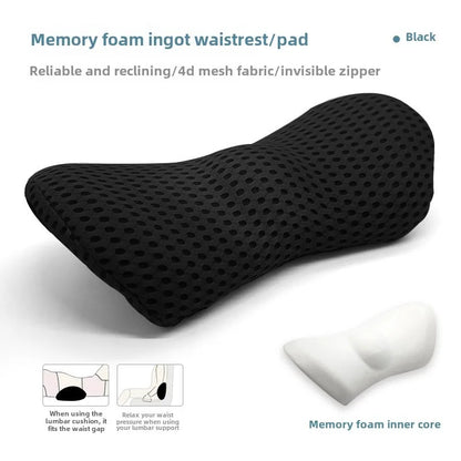 Breathable Memory Foam Cushion – Car Seat, Waist & Lumbar Support Pillow, Bed & Sleeping Interior Accessories